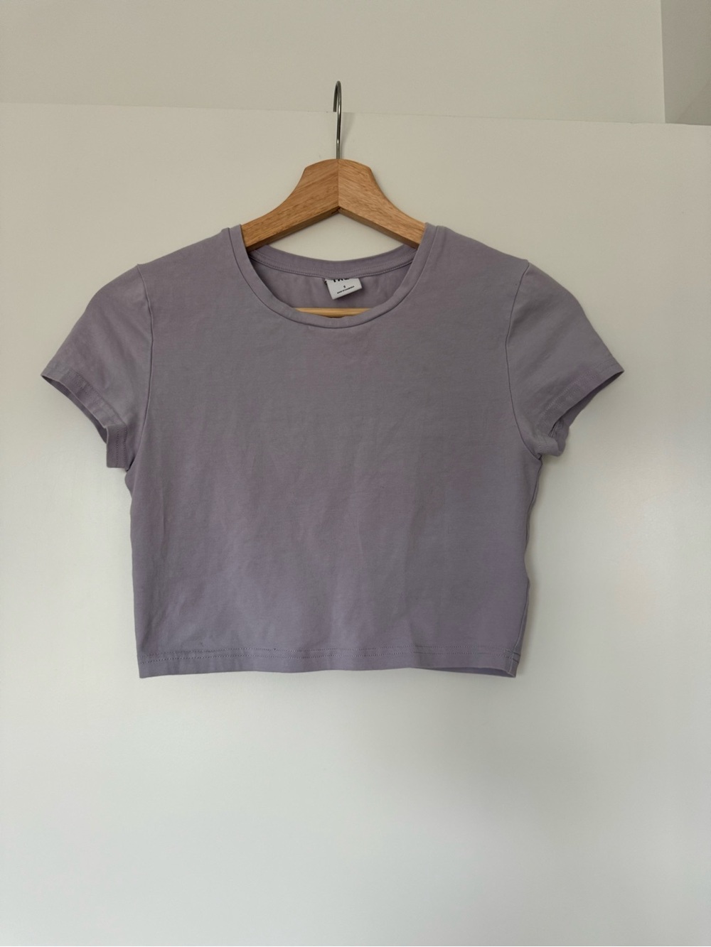 Aritzia TNA Lavender Crewneck Crop Tee